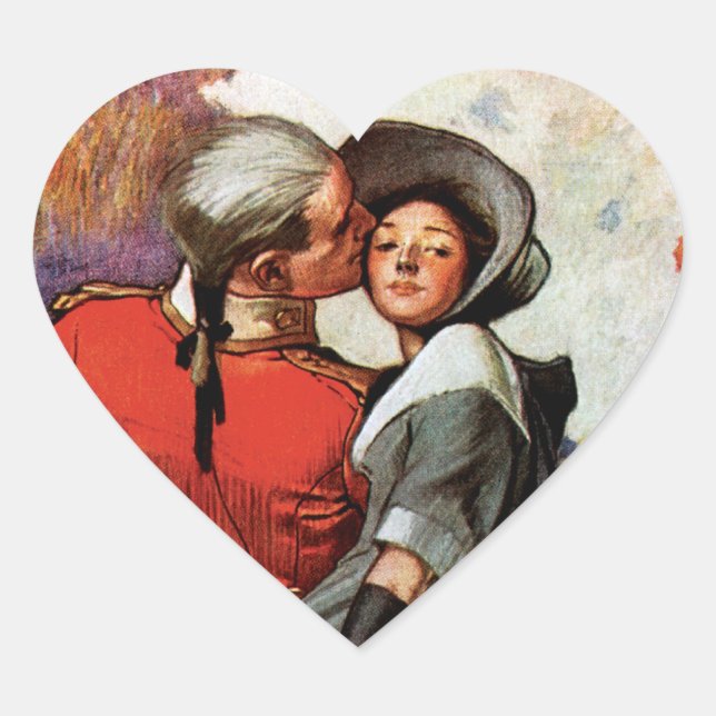 Sticker Cœur Les amoureux du cheval (Devant)