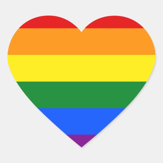 Sticker Cœur Les couleurs de l'arc-en-ciel (Devant)
