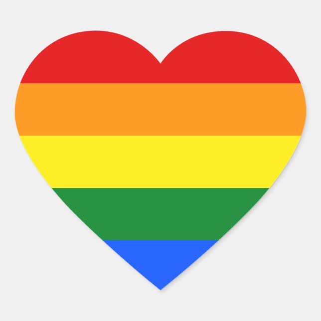 Sticker Cœur Les couleurs de l'arc-en-ciel (Devant)