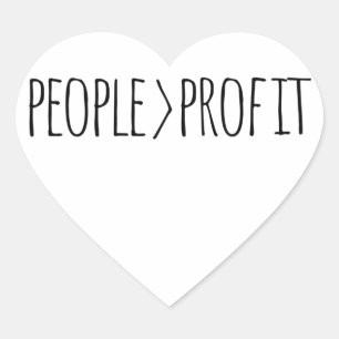 Sticker Cœur Les gens avant le profit