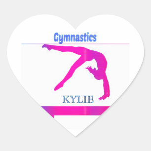 Sticker Cœur LES GYMNASTIQUES DU COEUR BATTENT. Nom personnalis