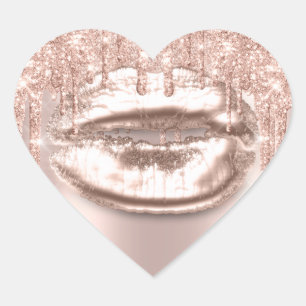 Sticker Cœur Les lèvres de maquillage Embrassent 16e étincelle 
