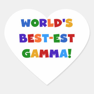 Sticker Cœur Les meilleurs cadeaux Gamma Bright Colors du monde