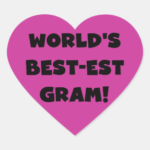 Sticker Cœur Les meilleurs t-shirts Gram Black Text et GIfts du