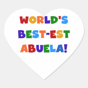 Sticker Cœur Les meilleurs tee-shirts Abuela Bright Colors du m
