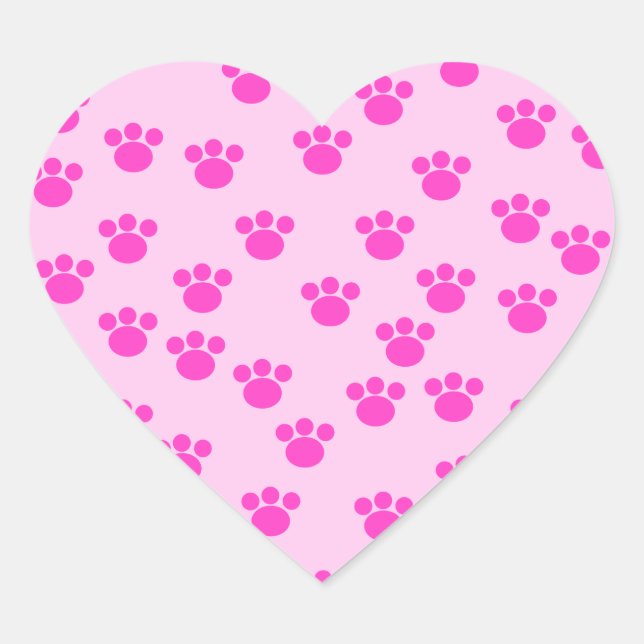 Sticker Cœur Les prints animaux. Rose Light et rose Bright (Devant)