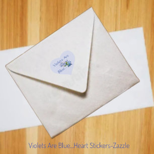 Sticker Cœur Les Violettes Sont Bleues...
