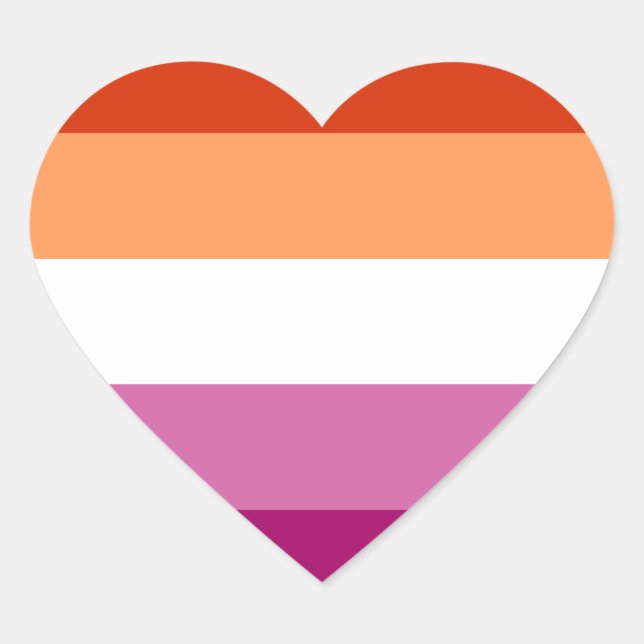 Sticker Cœur Lesbian Pride Flag LGBTQ (Devant)