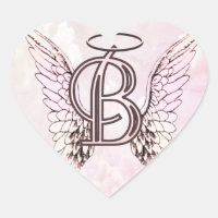 Lettre B Monogramme initial avec ailes angéliques