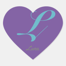 Lettre cursive L Bleu Purple calligraphie