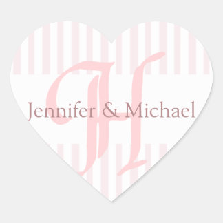 Sticker Cœur Lettre H Monogramme mariage De Mariée Et De Pièce