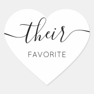 Sticker Cœur Leur cadeau favori С alligraphique Favor
