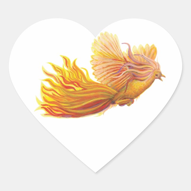 Sticker Cœur Levée Phoenix Bird (Devant)