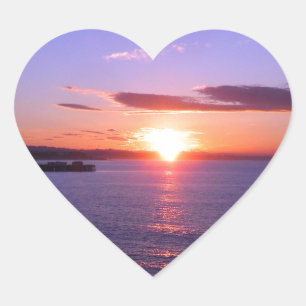 Sticker Cœur Lever du matin