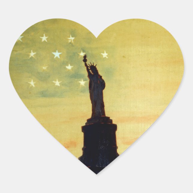 Sticker Cœur Lever du soleil ou coucher du soleil posséder une  (Devant)