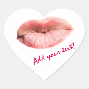 Sticker Cœur Lèvres de baiser personnalisables