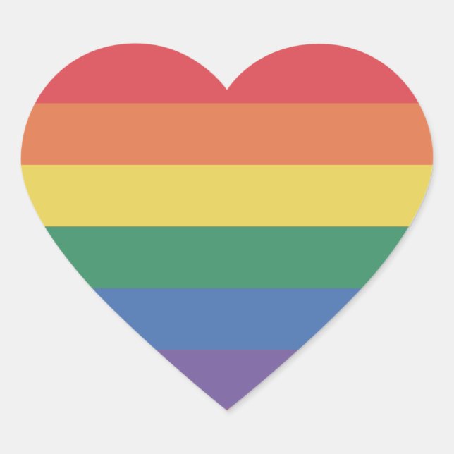 Sticker Cœur LGBTQ+ couleur Rainbow HEART Pride (Devant)