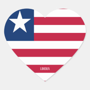 Sticker Cœur Liberia Drapeau splendide patriotique