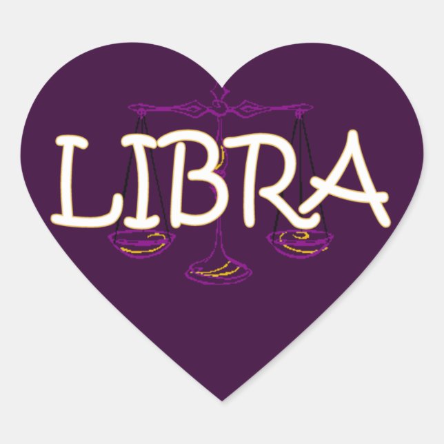 Sticker Cœur Libra zodiac (Devant)
