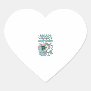 Sticker Cœur Licorne Arcade Magie Activée Produit Tendance Grap