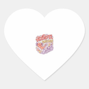 Sticker Cœur Licorne Axolotl Licorne Splash Fantaisiste Bac Bla