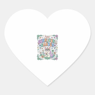Sticker Cœur Licorne Bunnycorn Jardin Kawaii Typographie Design