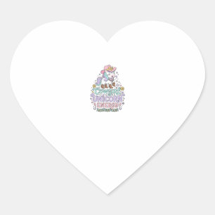 Sticker Cœur Licorne Cowgirl Licorne Énergie Mignon Produit Pas