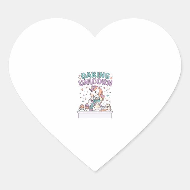 Sticker Cœur Licorne Cuisson Licorne Produit Branché Graphique_ (Devant)
