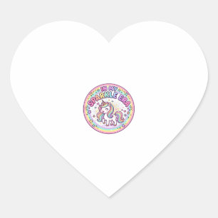 Sticker Cœur Licorne Dans Mon Ère Étincelante Impression Drôle