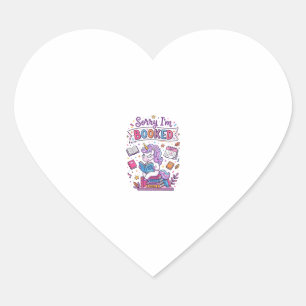 Sticker Cœur Licorne Désolé je suis Réservé Style Rétro Impress