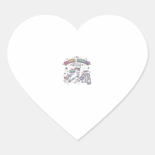 Sticker Cœur Licorne Football Licorne Étoile Drôle Conception V