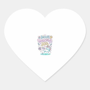Sticker Cœur Licorne Football Licorne Étoile Mignon