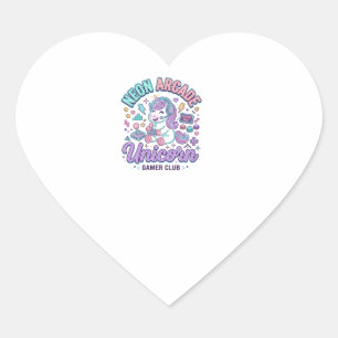 Sticker Cœur Licorne Néon Arcade Licorne Produit de Style Rétro