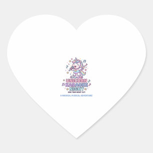 Sticker Cœur Licorne Nuit Karaoke Gras Typographie Produit Grap