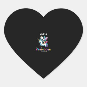 Sticker Cœur Licorne Panda Mignonne Je Suis Une Fille Magique P