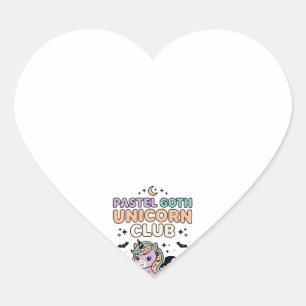 Sticker Cœur Licorne Pastel Goth Licorne Club Graphique Tendanc