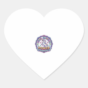 Sticker Cœur Licorne Pixel Licorne Power POD Prêt Vêtement Grap