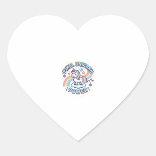 Sticker Cœur Licorne Pixel Licorne Puissance Conception Graphiq