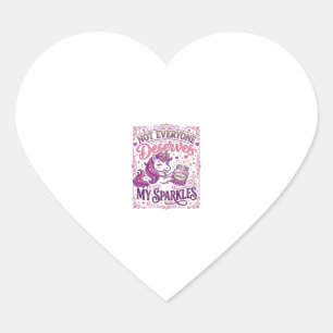 Sticker Cœur Licorne Tout le monde ne mérite pas mes paillettes