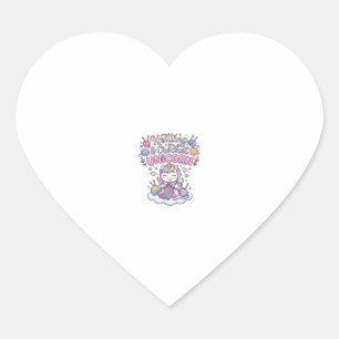 Sticker Cœur Licorne Tricot Crochet Licorne Typographie Adorabl