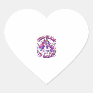 Sticker Cœur Licorne Trop Glamour pour Galoper Impression sur D