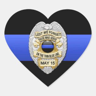 Sticker Cœur Ligne bleue mince