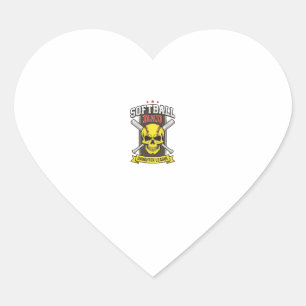 Sticker Cœur Ligue de softball père fille design vectoriel vint