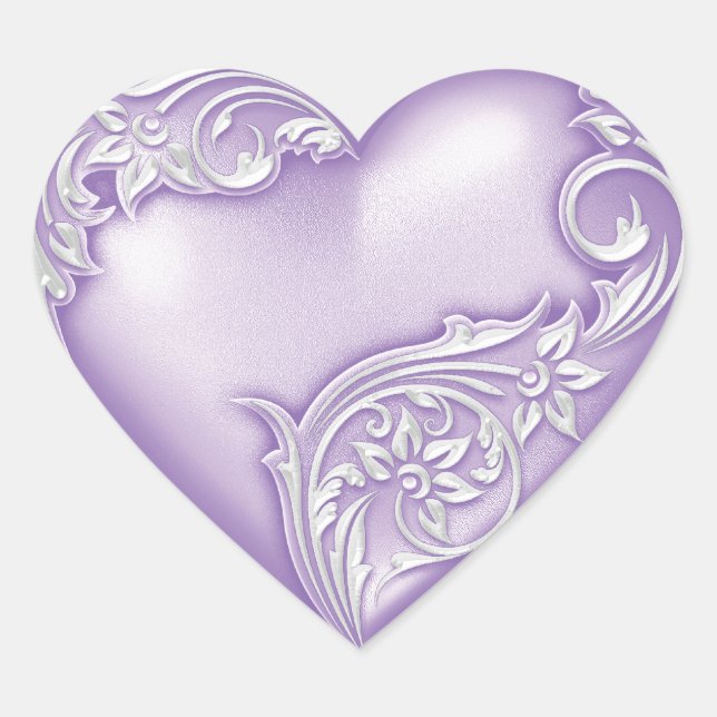 Sticker Cœur Lilac à molette du coeur blanc (Devant)