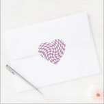 Sticker Cœur Lilac Purple Mariage Collection Vérifier À damiers<br><div class="desc">Lilac de bohème moderne violet thème de mariage mariée produits de fête de mariage. À feuillage persistant rétro tendance chèques dépoli design,  dépoli plaques de papier à damiers dans belle élégante et chic Lilac violet et blanc.</div>