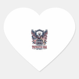 Sticker Cœur Lion Aigle Patriotique Hybride Animal de Garde Pat