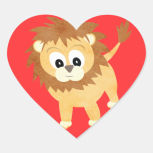 Sticker Cœur Lion CUB courageux comme un lion de bébé