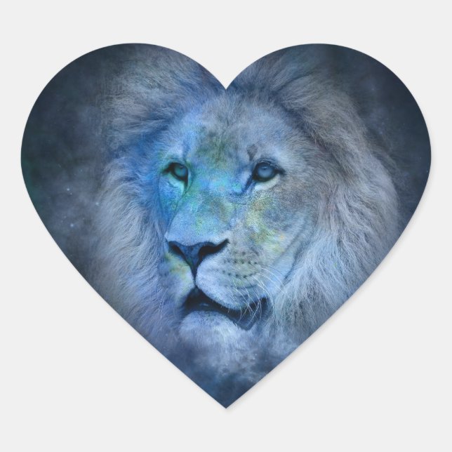 Sticker Cœur lion leo (Devant)