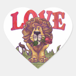 Sticker Cœur Lion Saint Valentin