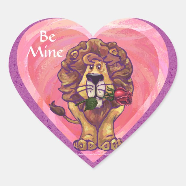 Sticker Cœur Lion Saint Valentin (Devant)